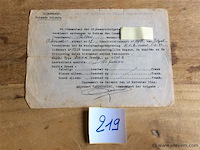 Uittreksel inlevering wapen 1944. - afbeelding 1 van  2