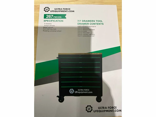 Ultra force - 2026 - 7 lades 267 pc - gereedschapswagen - afbeelding 17 van  25
