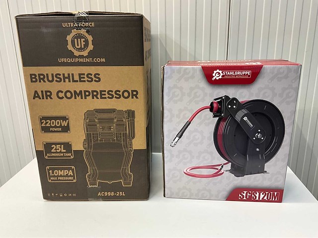 Ultra force equipment - ac998 25l compressor brushless en luchthaspel 20 meter sgst20m - 17 bar - afbeelding 23 van  36