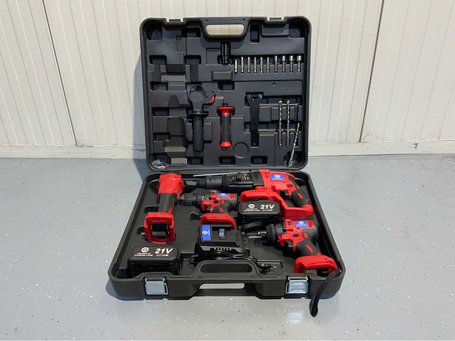 Ultra force equipment - accu gereedschapsset 4 in 1 - schroefmachine - slagmoersleutel - boormachine - slijper - afbeelding 6 van  11