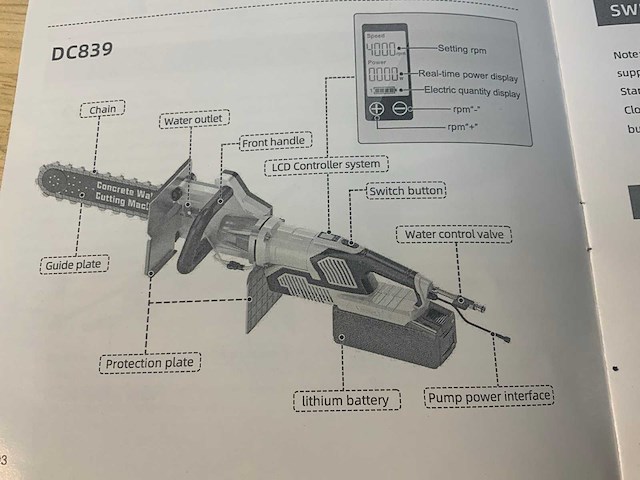 Ultra force equipment - dc839 - betonzaag 4000w - afbeelding 8 van  18