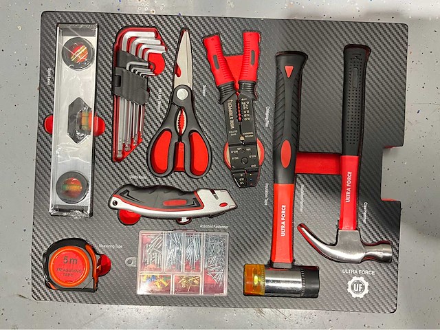 Ultra force equipment - gereedschapstrolley 4 trays - 238 pcs gereedschap - cijferslot - afbeelding 3 van  18