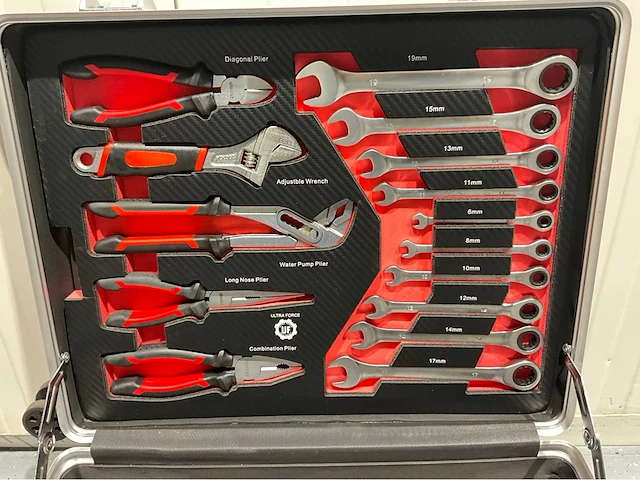 Ultra force equipment - gereedschapstrolley 4 trays - 238 pcs gereedschap - cijferslot - afbeelding 17 van  17