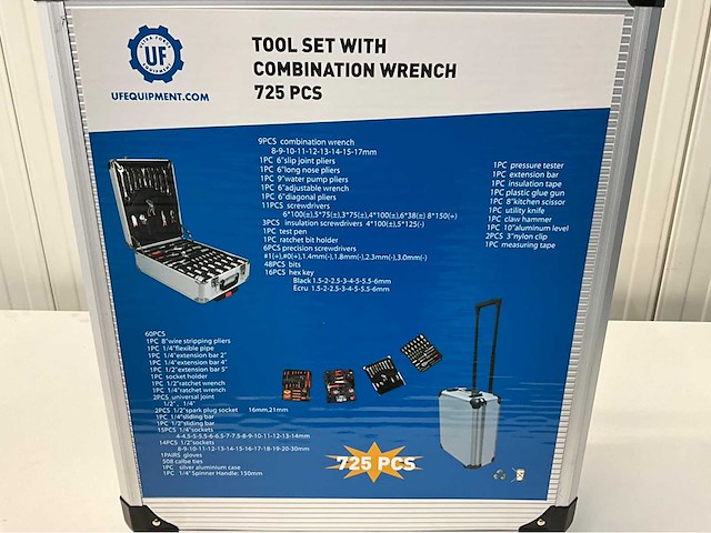 Ultra force equipment - gereedschapstrolley incl 725 pcs gereedschap - afbeelding 12 van  13