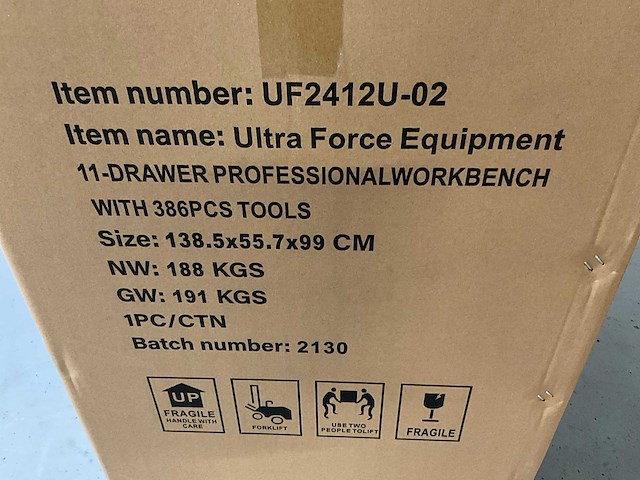 Ultra force equipment - gereedschapswagen 11 laden - 386 pcs gereedschap - softclose - afbeelding 6 van  13