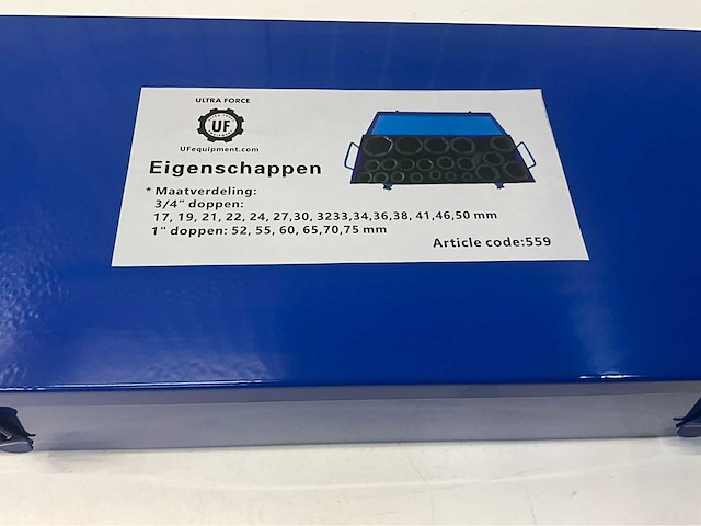 Ultra force equipment - gereedschapswagen 11 laden en krachtdoppenset - 386 pcs gereedschap - 21 doppen - afbeelding 5 van  11