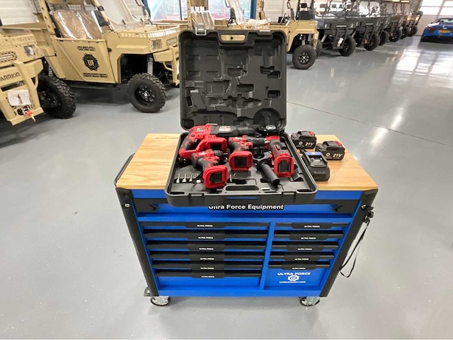 Ultra force equipment - gereedschapswagen 12 laden en 4 in 1 koffer accu gereedschapsset - afbeelding 12 van  41