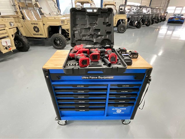 Ultra force equipment - gereedschapswagen 12 laden en 4 in 1 koffer accu gereedschapsset - afbeelding 1 van  41