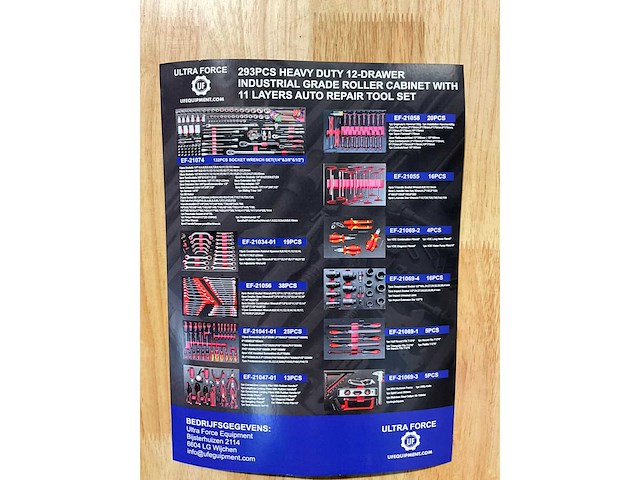 Ultra force equipment - gereedschapswagen 12 laden en 4 in 1 koffer accu gereedschapsset - afbeelding 9 van  18