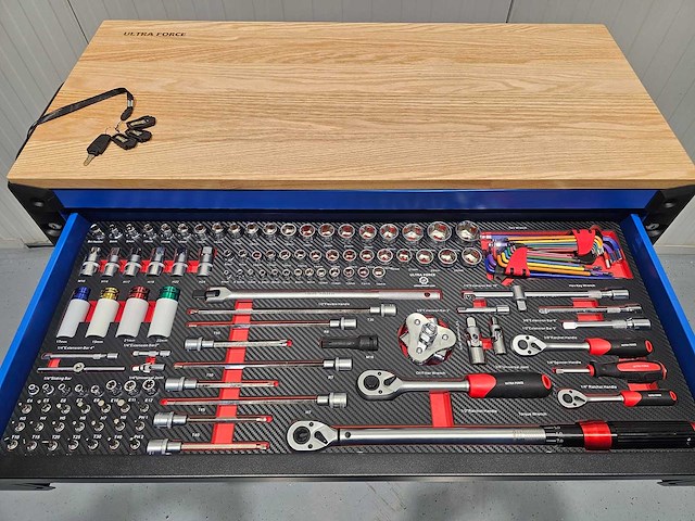 Ultra force equipment - gereedschapswagen 12 laden en 4 in 1 koffer accu gereedschapsset - afbeelding 32 van  35