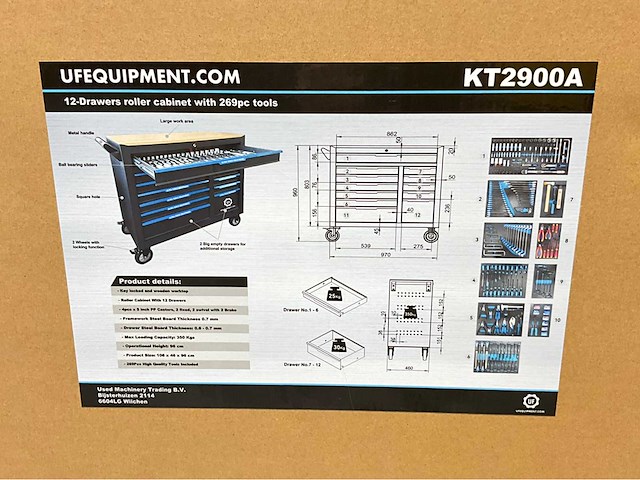 Ultra force equipment - gereedschapswagen 12 laden incl 269 pcs gereedschap - afbeelding 5 van  20