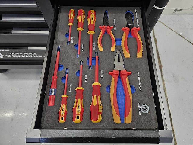 Ultra force equipment - gereedschapswagen 13 laden gevuld met 298 pcs gereedschap - afbeelding 7 van  25