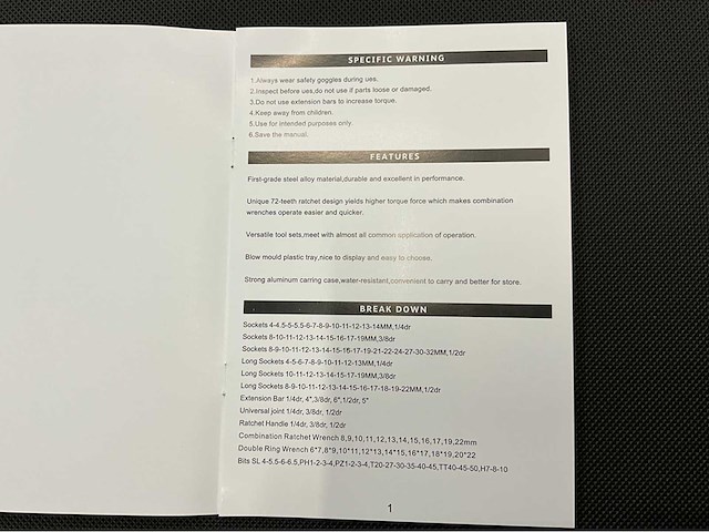 Ultra force equipment - gereedschapswagen 7 laden - 266 pcs gereedschap - afbeelding 5 van  14