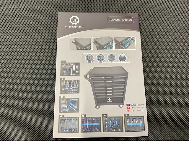 Ultra force equipment - gereedschapswagen 7 laden - 266 pcs gereedschap - afbeelding 1 van  9