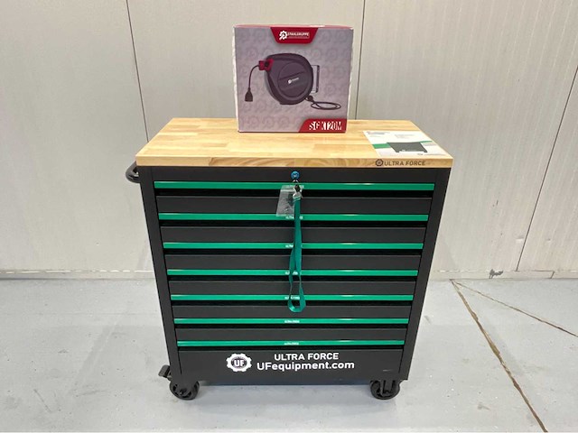 Ultra force equipment - gereedschapswagen 7 laden 269 pcs en snoerhaspel 20m - afbeelding 1 van  32