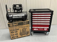 Ultra force equipment - gereedschapswagen 7 laden gevuld en hogedrukcompressor 40 liter - afbeelding 1 van  28