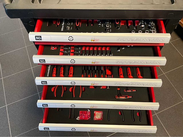 Ultra force equipment - gereedschapswagen 7 laden gevuld en hogedrukcompressor 40 liter - afbeelding 40 van  40