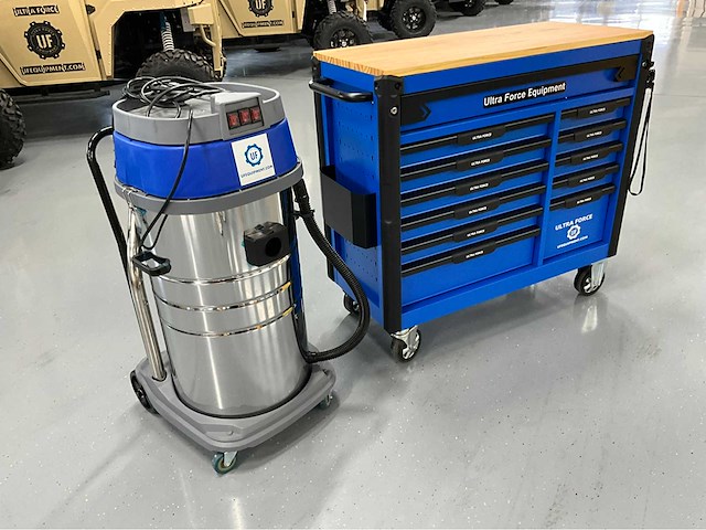 Ultra force equipment - gereedschapswagen jumbo heavy duty en industriële stofzuiger nat/droog 100liter - afbeelding 1 van  35
