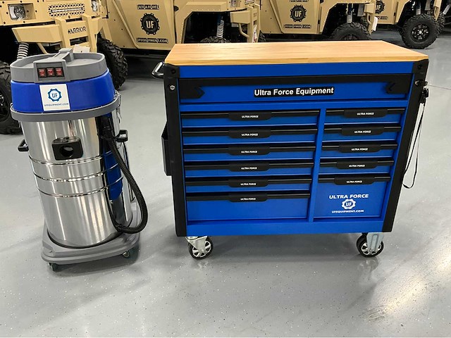 Ultra force equipment - gereedschapswagen jumbo heavy duty en industriële stofzuiger nat/droog 100liter - afbeelding 2 van  37