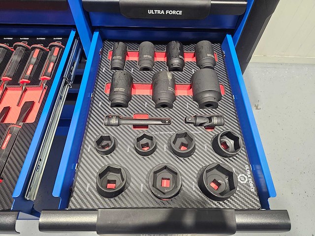 Ultra force equipment - jumbo heavy duty- gereedschapswagen 12 laden incl 293 pcs gereedschap - afbeelding 9 van  25