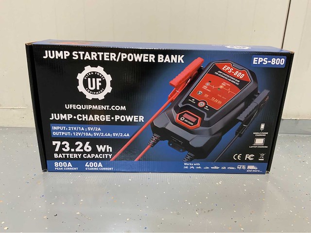 Ultra force equipment - startbooster - power bank - eps800 incl bevestiging muur - afbeelding 1 van  12