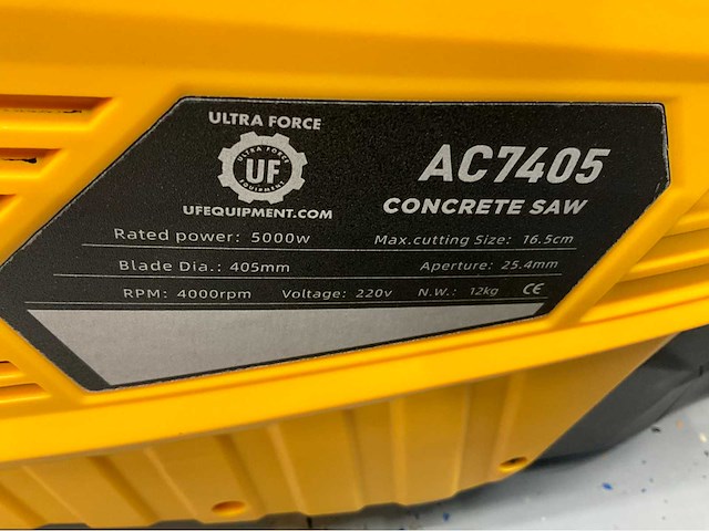 Ultra force equipment betonzaag ac7405 - 5000w - waterpomp koeling - 2026 - afbeelding 15 van  19