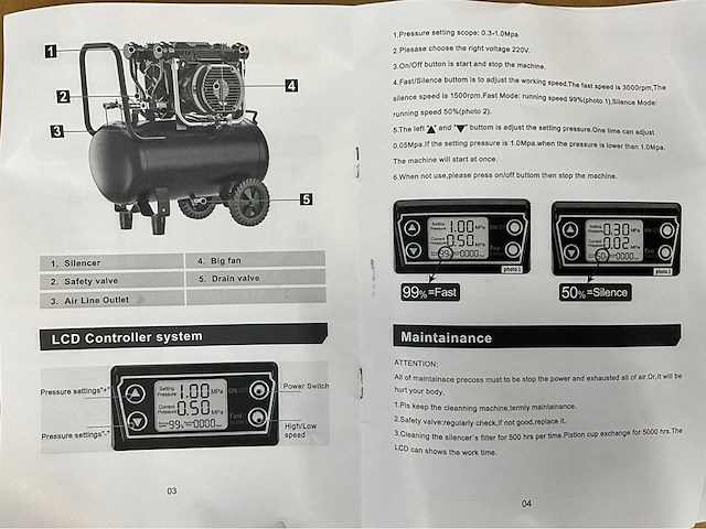 Ultra force equipment compressor ac9099-39l - 2 motoren 4000w - aluminium tank - brushless - olievrij - eco stand - afbeelding 19 van  27