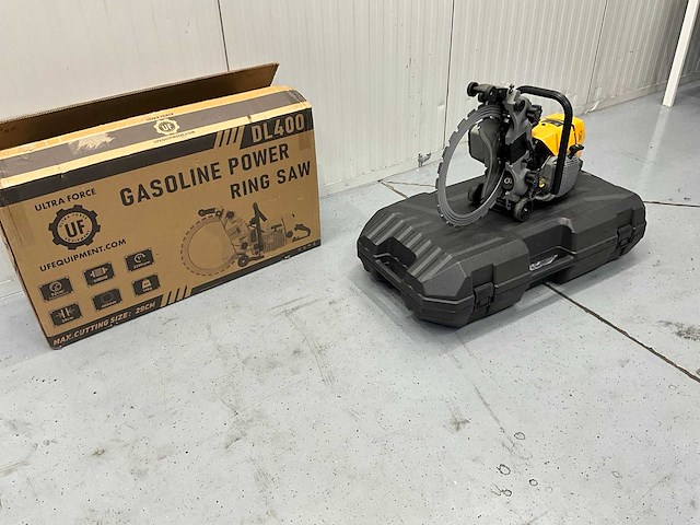Ultra force equipment dl400 - ringzaag beton benzine 5000w in koffer - harde bouwmaterialen - retourgoed geel - afbeelding 6 van  8