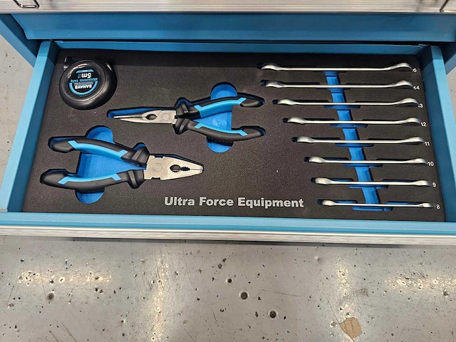 Ultra force equipment gereedschapskoffer aluminium met laden - 92 pcs gereedschap - afbeelding 2 van  12