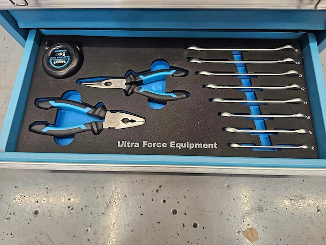 Ultra force equipment gereedschapskoffer aluminium met laden - 92 pcs gereedschap - afbeelding 2 van  12
