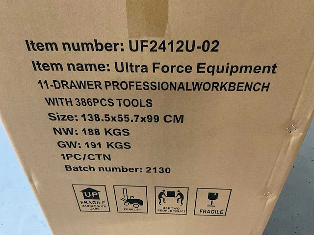 Ultra force equipment gereedschapswagen 11 laden 386 pcs - softclose - afbeelding 7 van  16