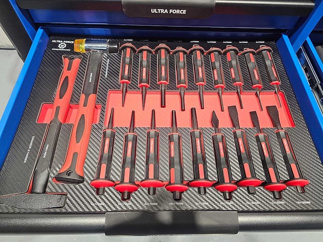 Ultra force equipment gereedschapswagen 12 laden 293 pcs en trolley 238 pcs - afbeelding 25 van  49