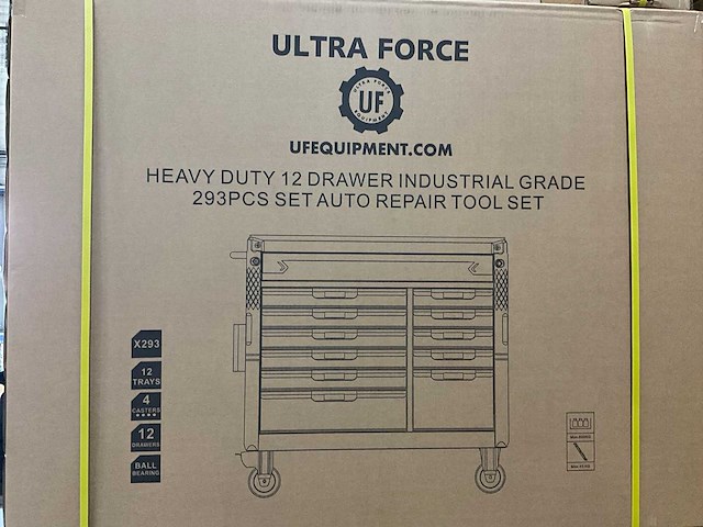Ultra force equipment gereedschapswagen 12 laden 293 pcs en trolley 238 pcs - afbeelding 33 van  49