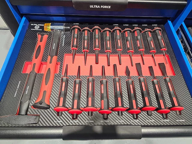 Ultra force equipment gereedschapswagen 12 laden 293 pcs en trolley 238 pcs - afbeelding 25 van  49