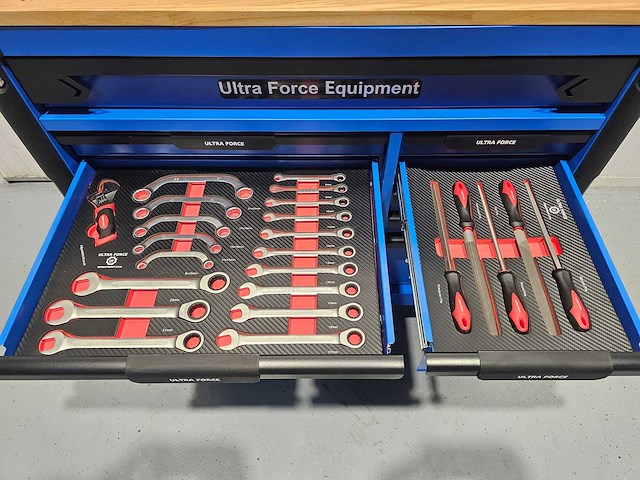 Ultra force equipment gereedschapswagen 12 laden 293 pcs gereedschap - heavy duty jumbo - afbeelding 5 van  32