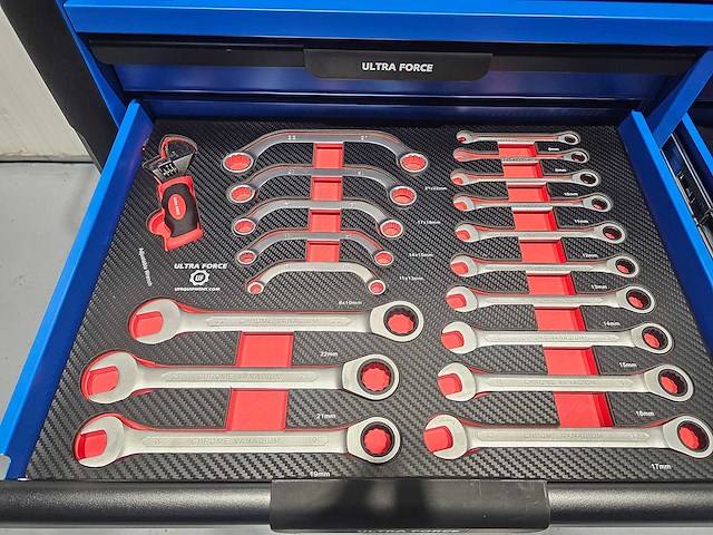 Ultra force equipment gereedschapswagen 12 laden 293 pcs gereedschap - heavy duty jumbo - afbeelding 6 van  32