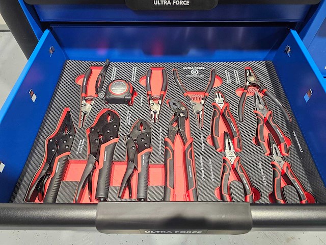 Ultra force equipment gereedschapswagen 12 laden 293 pcs gereedschap - heavy duty jumbo - afbeelding 17 van  32