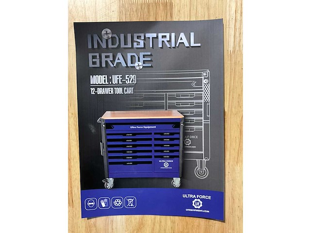 Ultra force equipment gereedschapswagen 12 laden 293 pcs gereedschap - heavy duty jumbo - afbeelding 22 van  32