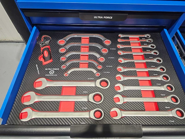 Ultra force equipment gereedschapswagen 12 laden 293 pcs gereedschap - heavy duty jumbo - afbeelding 6 van  32
