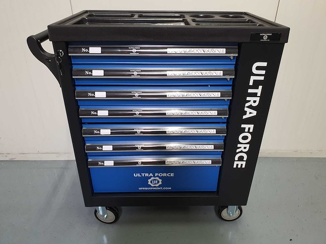 Ultra force equipment gereedschapswagen 7 laden 260 pcs gereedschap - 2 sleutels - afbeelding 12 van  18