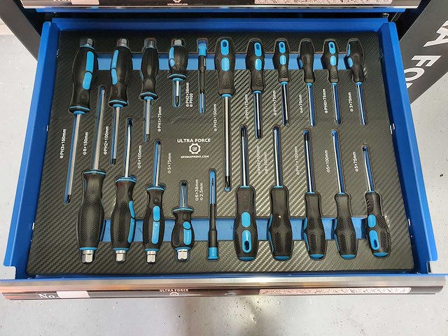 Ultra force equipment gereedschapswagen 7 laden 260 pcs gereedschap - 2 sleutels - afbeelding 1 van  11