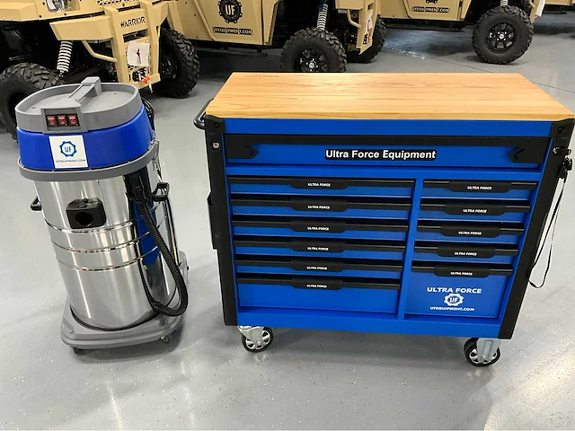 Ultra force equipment gereedschapswagen jumbo heavy duty en industriële stofzuiger nat/droog 80 liter - afbeelding 1 van  37