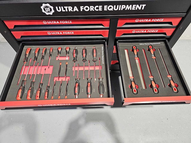 Ultra force equipment redline xl gereedschapswagen 12 laden 471 pcs gereedschap - afbeelding 3 van  9