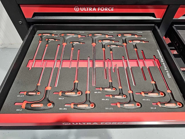 Ultra force equipment redline xl gereedschapswagen 12 laden 471 pcs gereedschap - afbeelding 3 van  22