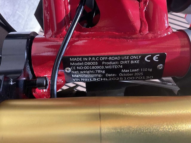 Ultra motocross 125 cc db003 pitbike 2025 rd motorfiets - afbeelding 14 van  38