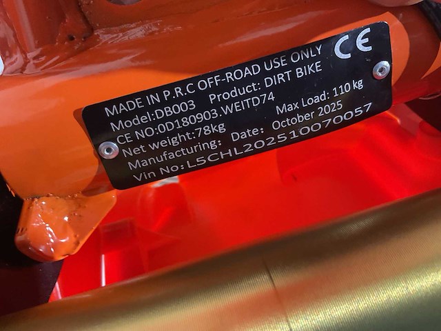 Ultra motocross 125cc db003 pitbike 2025 or motorfiets - afbeelding 21 van  59