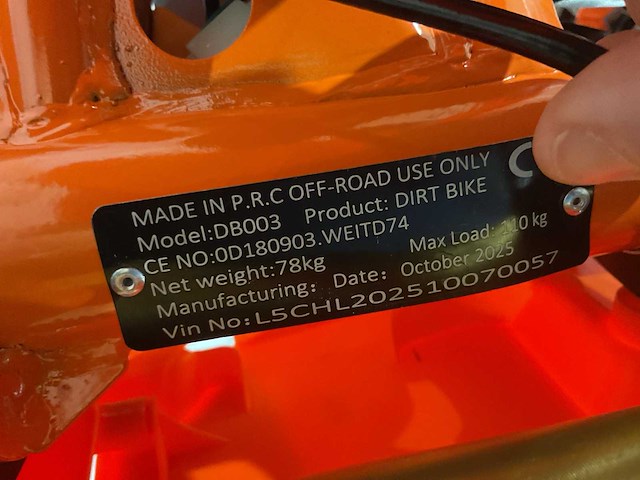 Ultra motocross 125cc db003 pitbike 2025 or motorfiets - afbeelding 44 van  45