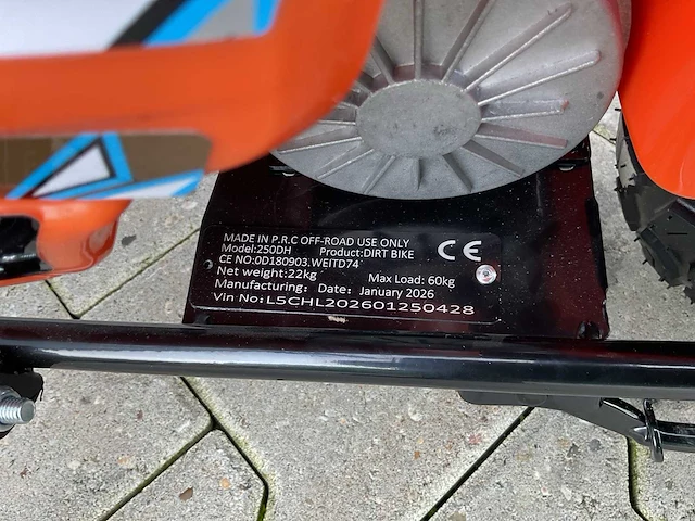 Ultra motocross 250dh 27fe monkey bike oranje kinderfiets - afbeelding 6 van  16