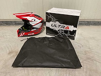Ultra motocross maat l v1 crossmotorhelm rood/wit - afbeelding 1 van  6