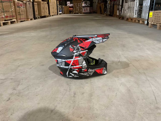 Ultra motocross maat s v1 crossmotorhelm rood/wit - afbeelding 6 van  7